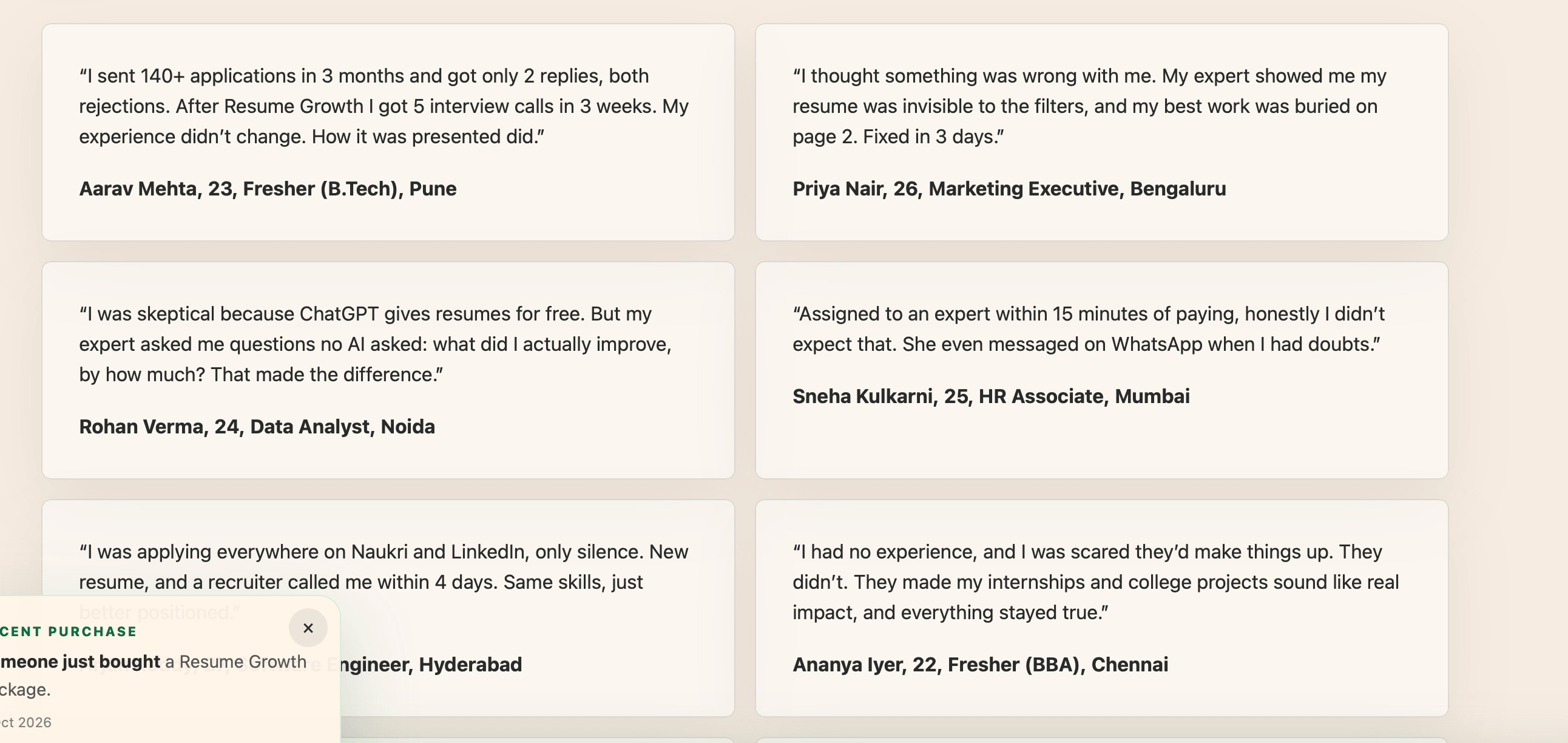 Customer review screenshot